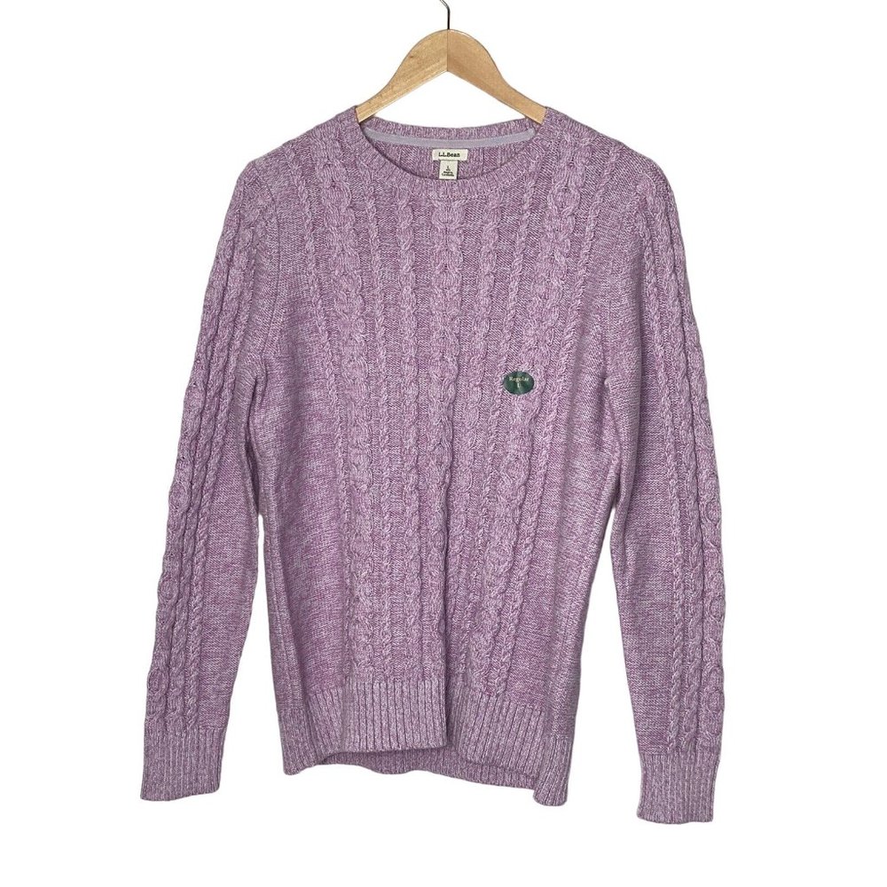 L.L. Bean Lavender Cable Knit Sweater